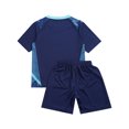 thumbnail image 4 of Zaldita Kids Boys Football Uniform Soccer Jersey V Neck Short Sleeve T Shirt Tops with Drawstring Dark Blue M, 4 of 7
