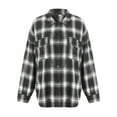 thumbnail image 3 of Michellecmm Female Shirt, Adults Plaid Turn-Down Collar Long Sleeve Tops Single-Breasted Blouse for Spring Fall, S/M/L/XL/XXL, 3 of 9
