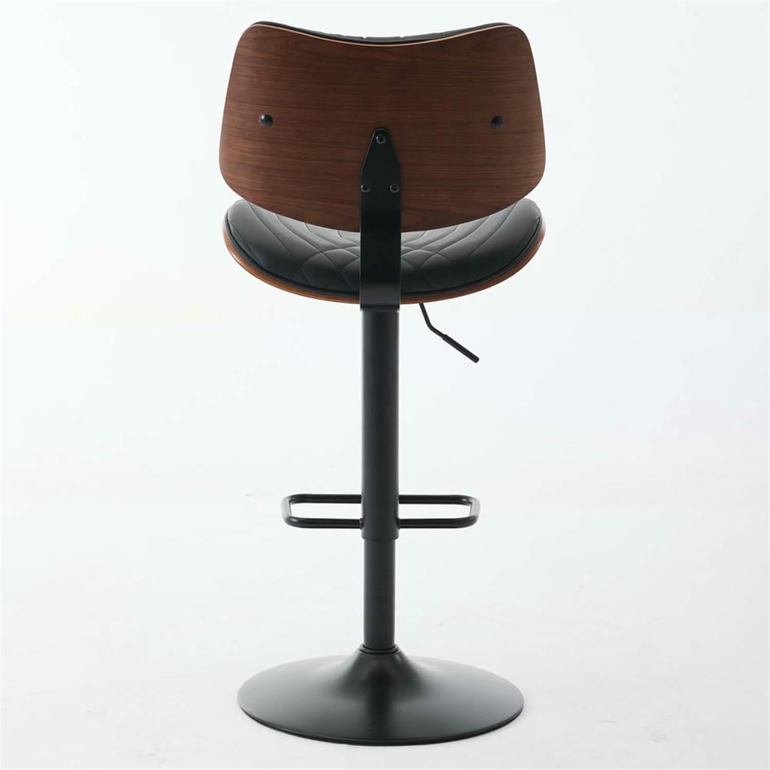 Demi Bonn 46" Adjustable Counter Height Bar Stools, Upholstered Swivel Barstools with Back, Kitchen Island Countertop Chairs for Dining Room, Black