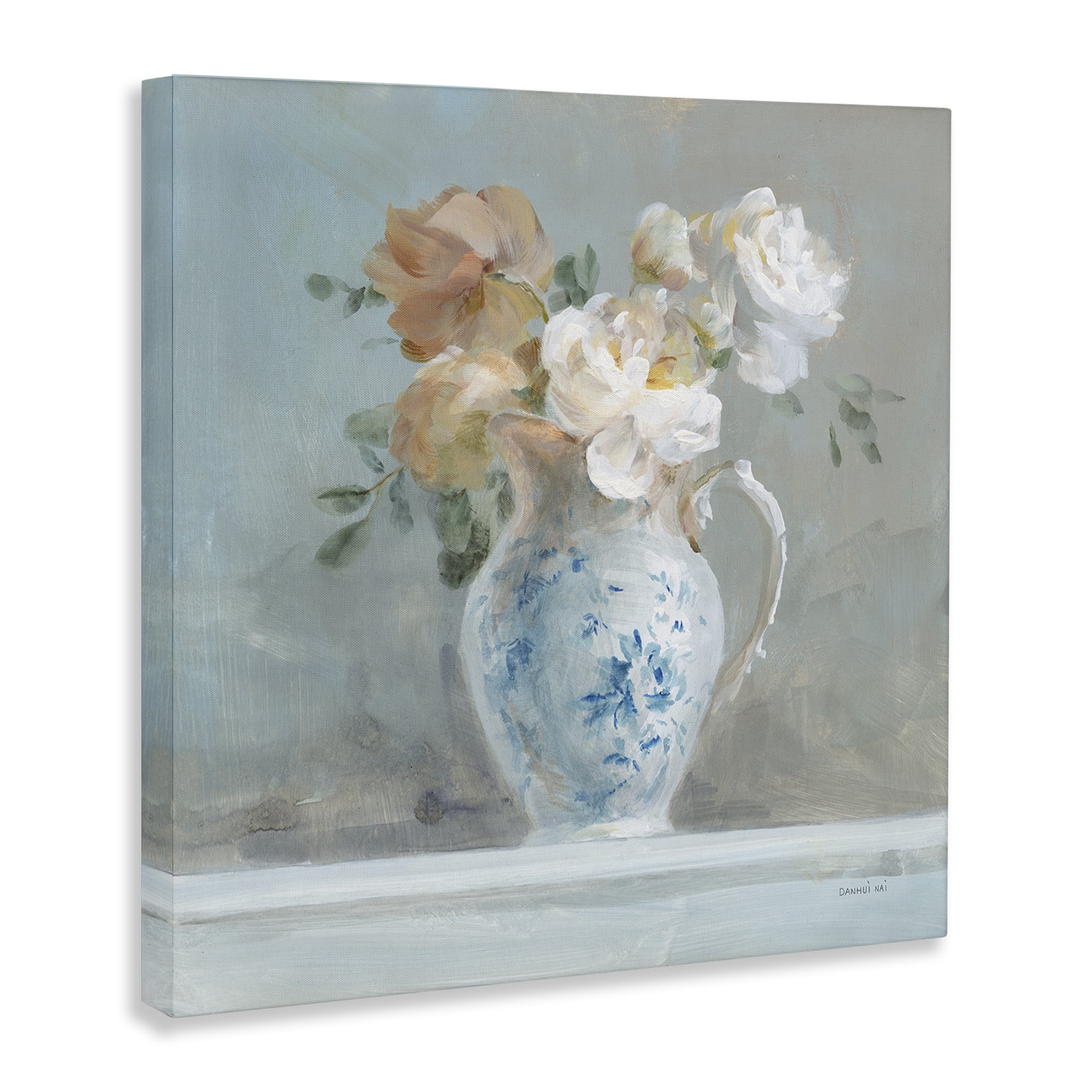 Stupell Industries Heirloom Floral Bouquet Botanical & Floral Painting Gallery Wrapped Canvas Art Print Wall Art, 17 x 17