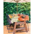 thumbnail image 3 of nqOlkjepod Retro Spring Floral Outdoor Tablecloth with Umbrella Hole & Zipper, Watercolor Farmhouse Summer Flowers Rectangle Table Cover 52x70 Inch, Dining Waterproof Table Cloth Protector for Patio, 3 of 7