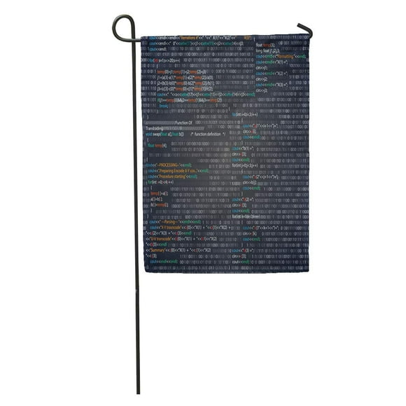 POGLIP Blue Computer Screenshot Random Parts of Program Code Language Binary Garden Flag Decorative Flag House Banner 28x40 inch