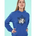 thumbnail image 2 of Rhino Head And Sacred Geometry Hoodie Women -Image by Shutterstock, Female Medium, 2 of 4