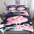 thumbnail image 3 of Animal Flamingo Bedding Set with Pillowcases,Rose Duvet Cover with Zipper Closure,Soft Microfiber, 3 of 5