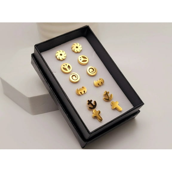 Surgical steel stud earrings set | tarnish free earrings Hypoallergenic earrings