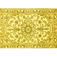 thumbnail image 1 of Ahgly Company Machine Washable Indoor Rectangle Medallion Yellow Traditional Area Rugs, 5' x 7', 1 of 4