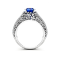 thumbnail image 3 of HeartsAndYou 2ct Natural Blue Sapphire Engagement Ring 14k SOLID White Gold Floral Filigree, 3 of 9