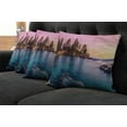 thumbnail image 2 of Ambesonne Nautical Throw Pillow Cover 4 Pack, Tranquil Serene View, 20", Pink Blue, 2 of 6