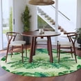 thumbnail image 3 of Monstera Leaves Round Area Rug 6Ft Washable Circle Rugs for Bathroom Office, Summer Tropical Plants Palm Leaf Ombre Green Non-Slip Carpet Floor Mats Indoor Outdoor Carpet Runner Aesthetic Home Decor, 3 of 8