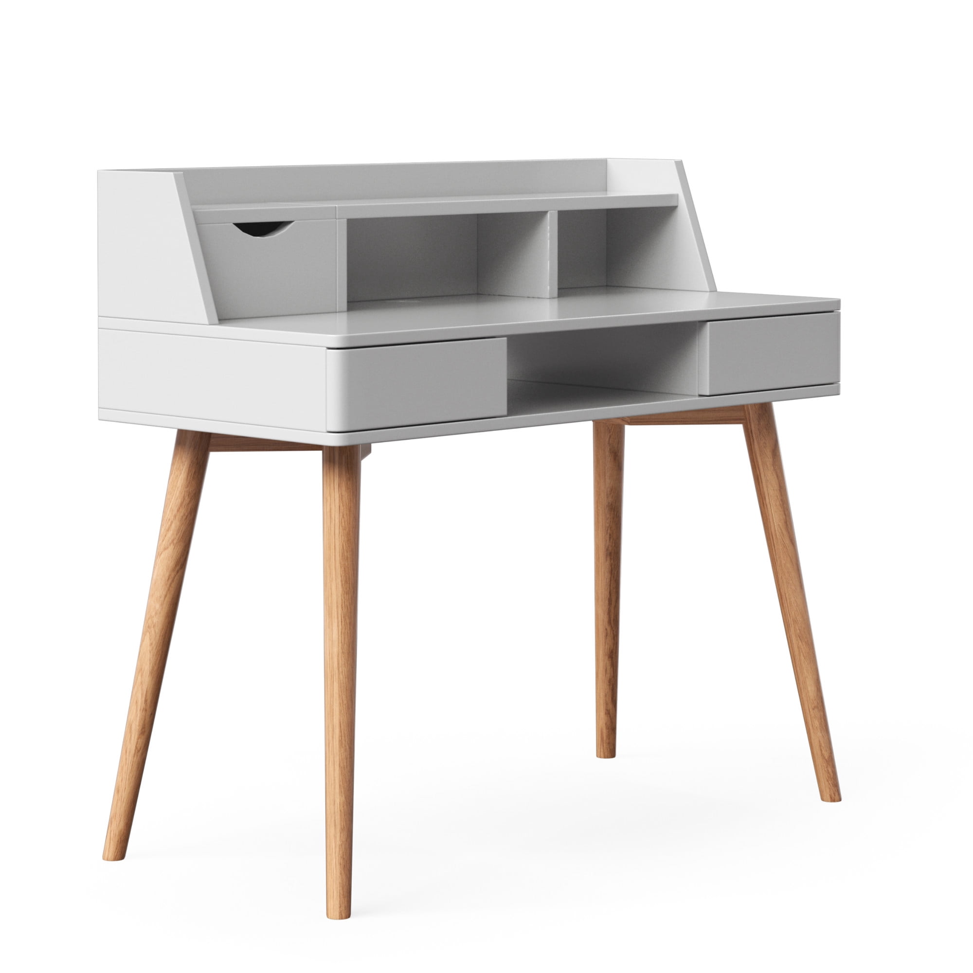 Teamson Home Creativo Wooden Writing Desk with Storage, White/Natural
