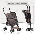 thumbnail image 2 of MoNiBloom Cochecito para mascotas de 4 ruedas, cochecito para perros y gatos fácil de plegar con bolsa de almacenamiento trasera y malla visible para perros pequeños y medianos, 2 of 5