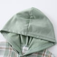 thumbnail image 5 of Fdqin Boys Shorts Sets 2Pcs Plaid Short Sleeve Hooded Button Shirt and Jogger Shorts Summer Outfits for Kids Light Green 9-10 Years, 5 of 7