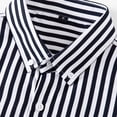 thumbnail image 2 of Mens Long Sleeve Button Shirt Casual Striped Baggy Tops Casual Lapel Shirt, 2 of 11