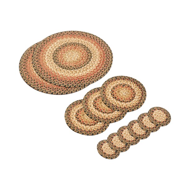 Homespice Russett Beige Jute Braided Table Accessories ( Pack Of 11 ) 4