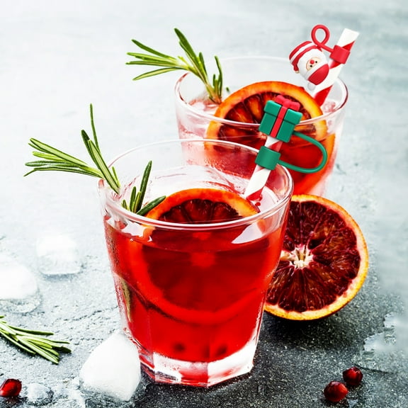 Amosfun 6-Pack Cute Themed Straw Toppers with Dust Covers - Fun Drink Accessories for Kids' Parties and Celebrations