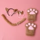 thumbnail image 5 of FELTECHELECTR Conjunto de 5 piezas de disfraz de gato creativo para cosplay, con orejas de gatito, collar y patas, guantes para fiesta (bronceado claro)., 5 of 7