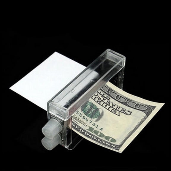 Money Gun Shooter with Prop Money, Prop Money Realistic, 4X2 in Plastic Housing, Magic Trick, Holiday Party Entertainment, Clear Finish, 1 Pc