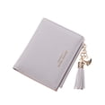 thumbnail image 2 of Solid Color Women Short Wallet Leather Button Love Coin Purse Lady Money Bag, 2 of 2