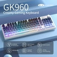 thumbnail image 2 of MageGee GK960 Wireless Gaming Keyboard, RGB Tri-Mode Wired/BT/2.4G Creamy Keyboard with Number Pad, 4000mAh Battery, Knob Control, Side Printed Keycaps, 19-Key Anti-Ghosting for Win/Mac, 2 of 7
