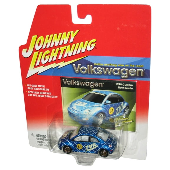 Johnny Lightning Volkswagen (2002) Blue 1998 Custom New Beetle Toy Car