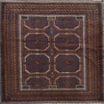 thumbnail image 1 of Ahgly Company Indoor Square Traditional Bakers Brown Persian Area Rugs, 4' Square, 1 of 6
