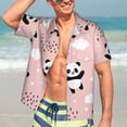 thumbnail image 5 of Lsque Panda pattern Hawaiian Shirt for Men, Unisex Summer Beach Casual Short Sleeve Button Down Shirts-Small, 5 of 9