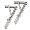 thumbnail image 3 of Par de soportes plegables triangulares de 12 pulgadas, soporte de estante plegable con rodamiento de 330 libras para banco de mesa de garaje, 3 of 5