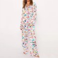 thumbnail image 2 of RKSTN Ensembles de Pyjama pour Femmes Imprimés Mode Détente Col Cardigan Satin Robe de Maison Ensemble de Pyjama Doux Confortable Pyjamas, 2 of 5