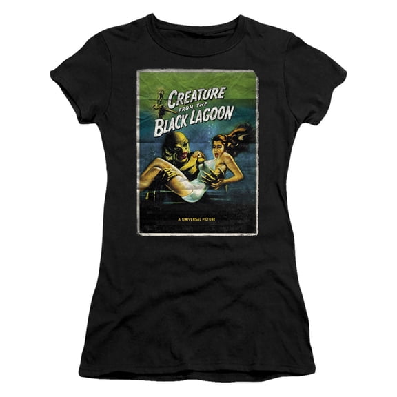 Universal Monsters Creature One Sheet S/S Junior Women's T-Shirt Sheer Black