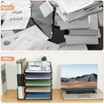 thumbnail image 2 of Desk Organizers and Accessories, 5-Tier Paper Letter Tray Organizer with File Holder, Desktop Organizer for Office Supplies (Black), 2 of 7