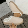 thumbnail image 5 of Women's Slippers Fuzzy Cozy Platform Mini Boots Indoor Outdoor Slides Mules Fleece Lined Winter Warm Suede Clogs, 5 of 7