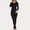 Black, variant on Womens Thermal Set Ultra-Soft Set with Fleece Lined Base Layer Top & Long Johns Bottom Women Cold Weather Top Bottom