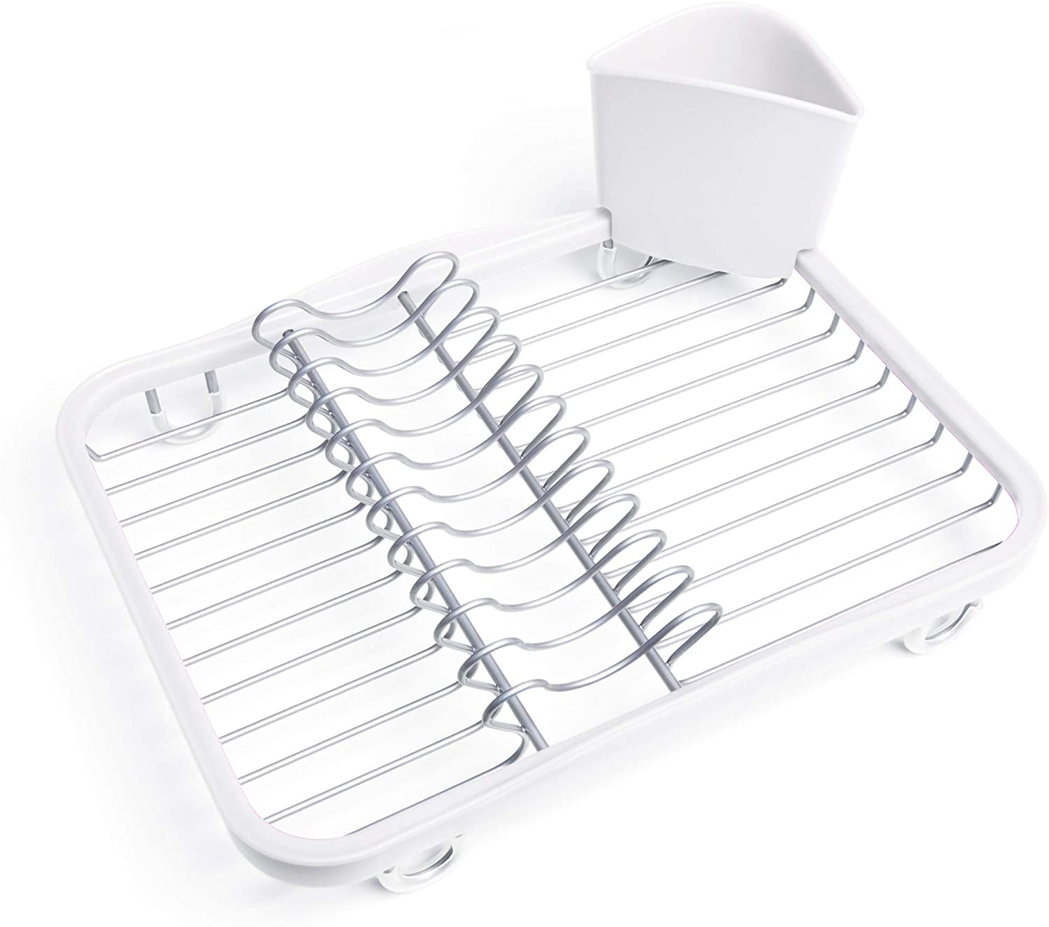 Drying Rack Dish Drainer Caddy with Removable Cutlery Holder Fits in