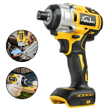 Cordless Impact Driver 1/4" for Dewalt 20V Battery (Bare Tool), 2832 In-lbs Brushless Impact Drill, 2-Speed (0-3100 RPM), Compact Driver Tool for Home Projects, Auto-Stop & LED Light