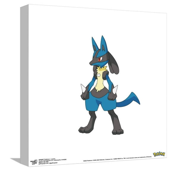 Gallery Pops Pokémon - Lucario Canvas Wall Art, Unframed Version, 12" x 12"