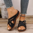 thumbnail image 5 of Women's Orthopedic Adjustable Strap Sandals Comfort Soft Sole Fashion Flat Womens Sandals with Arch Support Black 7.5(40), 5 of 9
