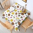 thumbnail image 2 of Colorful Softball and Fashion Icons Pattern Square Tablecloth,Waterproof Square Table Cover,Wipeable Spillproof Washable Table Cover for Home Kitchen Party Decor 42"X42"(107x107cm), 2 of 6