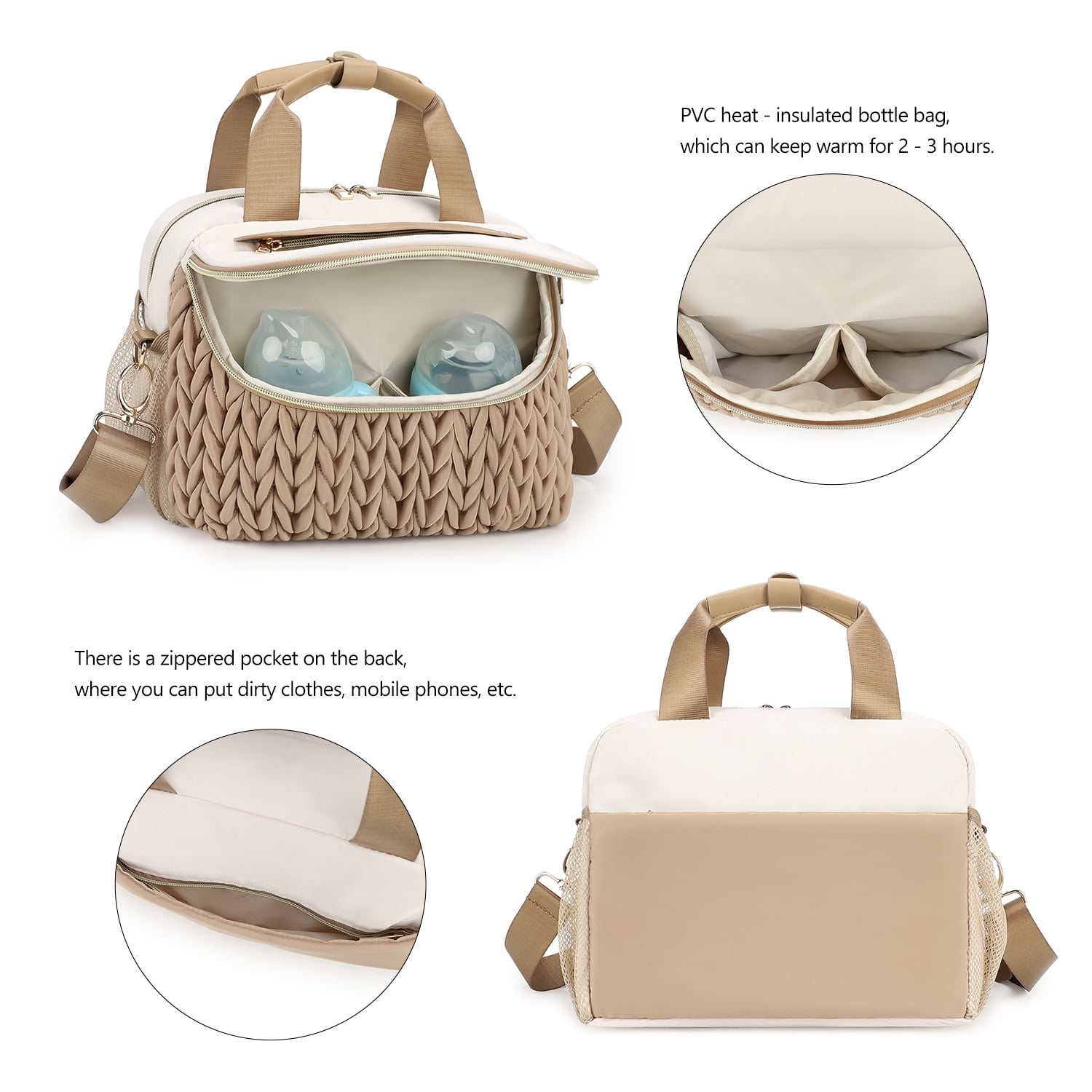 Sunyuer Diaper Bag Tote, Quilted Multifunction Waterproof Hospital Bag for Labor Delivery, Travel Large Capacity Diaper Tote