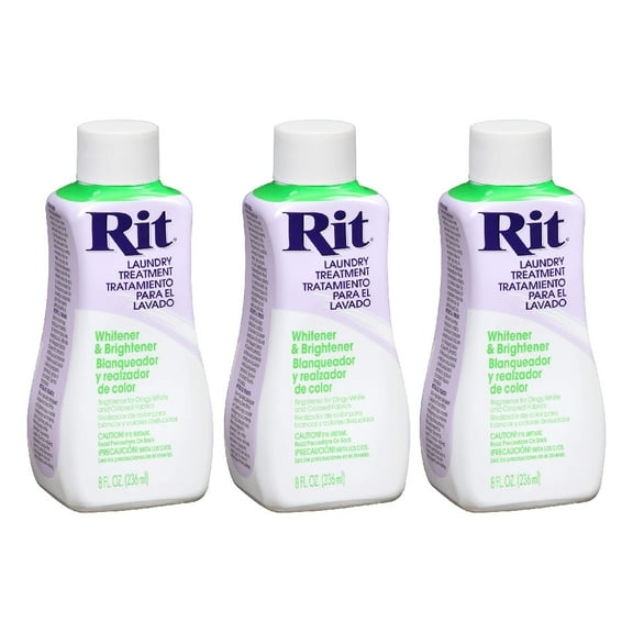 Rit Dye Laundry Treatment Whitener Brightener 8 oz, 3 Pack