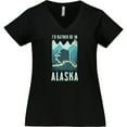 thumbnail image 3 of Inktastic Alaskan Rather be in Alaska Women's Plus Size V-Neck T-Shirt, 3 of 5