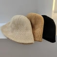thumbnail image 4 of CoCopeaunts Knitted Bucket Hat Solid Color Jacquard Bucket Cap Temperament Female Fashion Woolen Fisherman Hat Warm Cold Proof, 4 of 8
