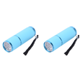 thumbnail image 1 of Mini linterna 9LED Luz de camping Antorchas de aleación de aluminio impermeables Azul cielo Azul 2 piezas, 1 of 5