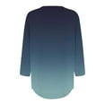 thumbnail image 6 of Blue Women's Long Sleeve T-shirt, 3/4 Length Sleeve Womens Tops Round Neck Casual Tunic Tops Basic Pleated Shirts Loose Fit 2025,Women's Long sleeve T-shirt XL, 6 of 6