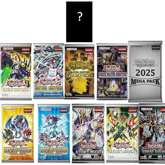 Yugioh Trading Card Game 10 Assorted Booster Pack Lot   100 Card lot Booster Gift Bundle