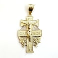 thumbnail image 4 of New 10k Yellow gold Caravaca double cross with angel crucifix Jesus pendant 6.3g, 4 of 12