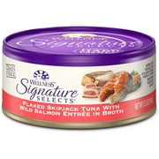 Wellness Signature Selects Grain Free Flaked Skipjack Tuna with Wild Salmon Entree Canned Cat Food, Case of 24