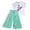 j-90Mint Green16, variant on HAYIMI Girls 2‑Piece Summer Outfit Sets, Sunflower Print Ruffle Short Sleeve Tops With Pleated High Waist Wide Leg Pants Set for Little Girls Leisure Clothes Sets