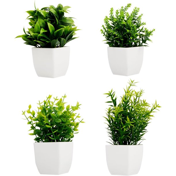 Plantas Artificiales en Maceta de Plástico, Plantas Artificiales Verdes, Macetas, Plantas en Macetas para Decoración del Hogar, Oficina, Habitación