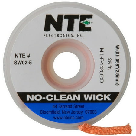 

NTE SW02-25 No-Clean Wick Desoldering Braid #4 Blue 0.098 x 25 ft.