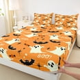 thumbnail image 3 of Manfei Gothic Halloween Bed Sheets Twin, Spooky Ghost Twin Sheet Sets, Bat Print Bedding Sets Twin Size, Ultra Soft Bedroom Decoration, 3 Pieces, 3 of 7